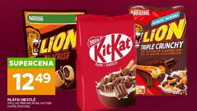 Płatki Lion Wildcrush, KitKat, Lion Triple Crunchy