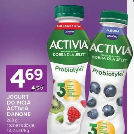 Jogurt do picia Activia ruszawka kiwi Danone