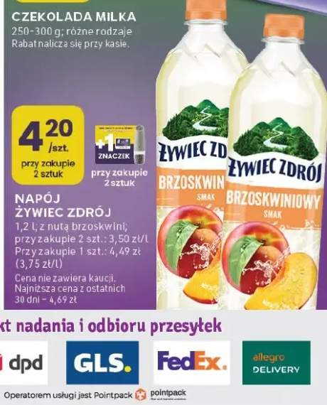 Napój Żywiec Zdrój brzoskwiniowy