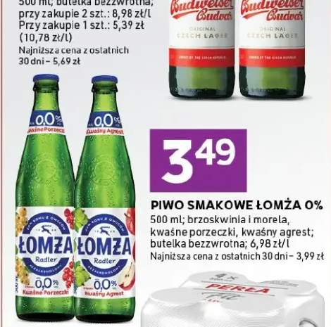 Piwo smakowe Łomża 0% kwaśne porzeczki