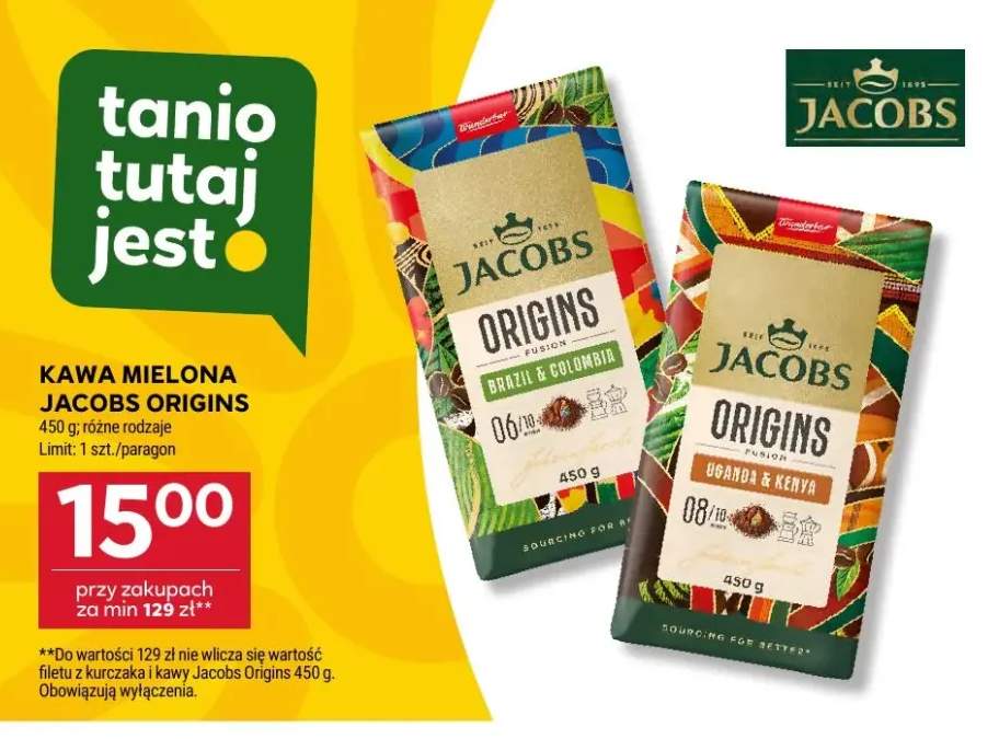 Kawa mielona Jacobs Origins Brazil & Colombia