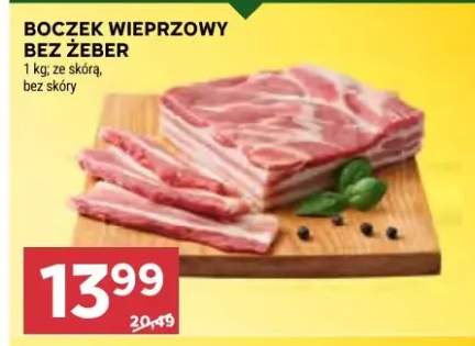Boczek wieprzowy bez żeber Łaciate ze skórą bez skóry