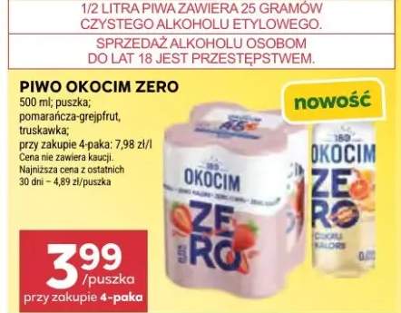 Piwo Okocim Zero truskawka