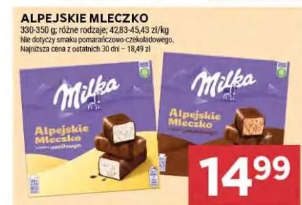 Czekolada Milka Alpejskie Mleczko