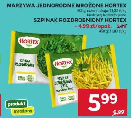 Warzywa jednorodne mrożone Hortex