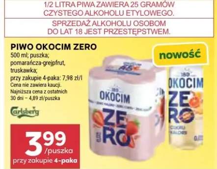 Piwo Okocim Zero truskawka