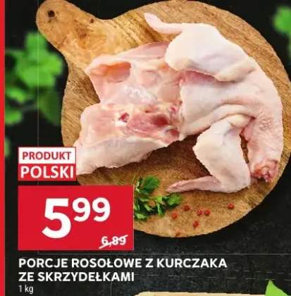 Porcje rosołowe z kurczaka ze skrzydełkami