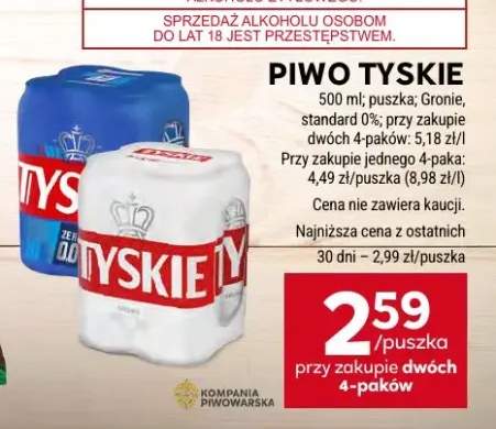 Piwo Tyskie standard 0%