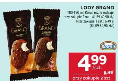 Lody Grand Caramel Popcorn Koral