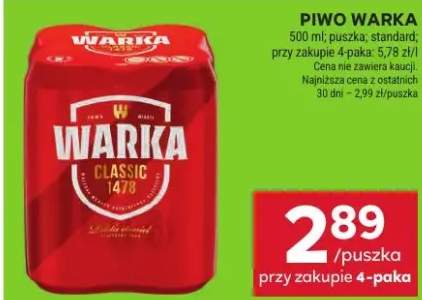Piwo Warka Classic standard