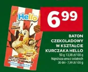 Baton czekoladowy w kształcie kurczaka Hello