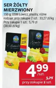 Ser żółty mierzwiony Edamski OSM Łowicz w plastrach