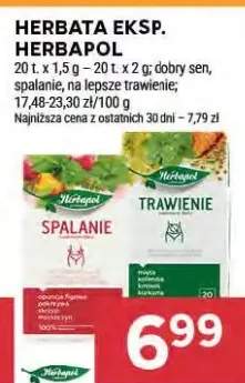 Herbata ekspresowa Herbapol spalanie