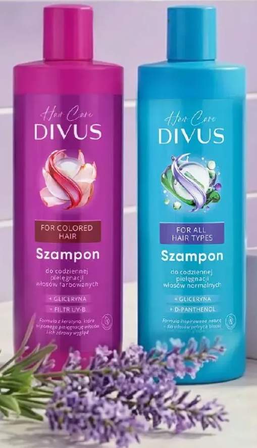 Szampon Divus Hair Care do codziennej pielęgnacji włosów farbowanych For Colored Hair z gliceryną i filtrem UV-B