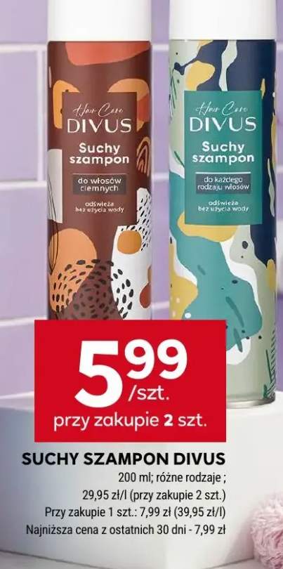 Suchy szampon Divus do włosów ciemnych