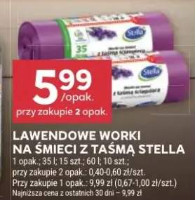 Lawendowe worki na śmieci z taśmą Stella 35l