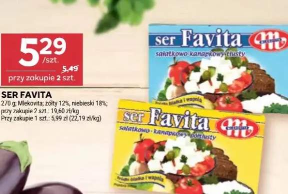 Ser Favita żółty 12% Mlekovita