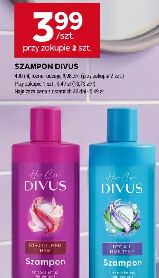 Szampon Divus Hair Care do codziennej pielęgnacji włosów farbowanych For Colored Hair z gliceryną i filtrem UV-B