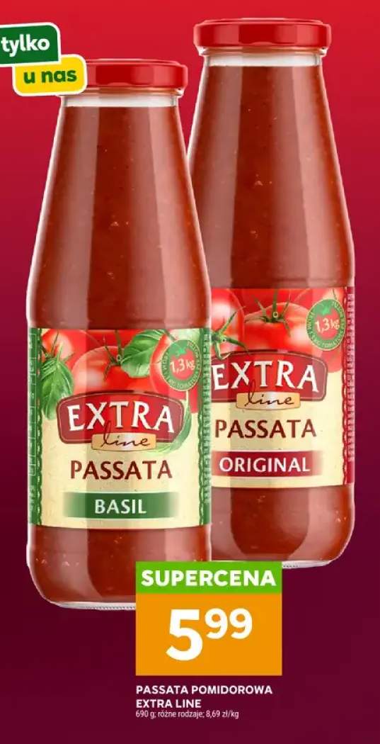 Passata pomidorowa Extra Line Basil