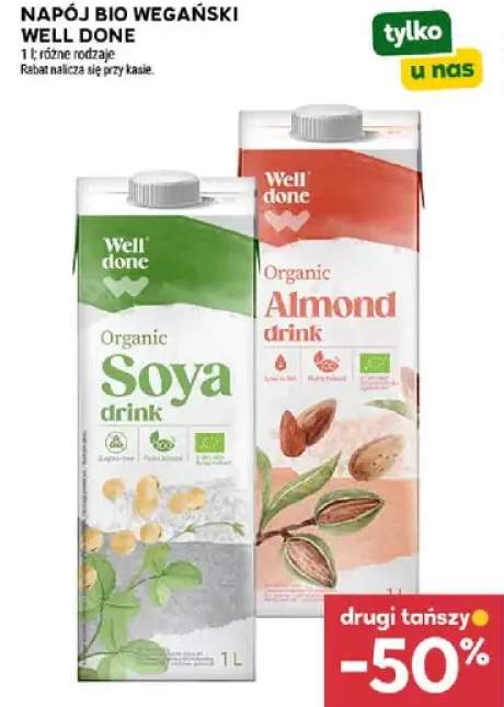Napój bio wegański migdałowy Well Done Organic Almond drink