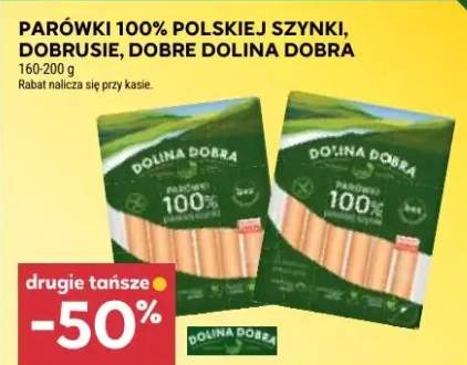 Parówki 100% polskiej szynki Dobrusie Dolina Dobra