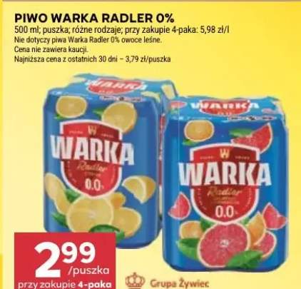 Piwo Warka Radler 0%