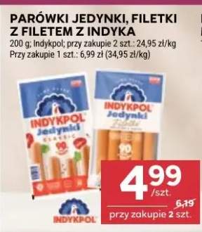 Parówki Jedynki z Filetem z Indyka Indykpol