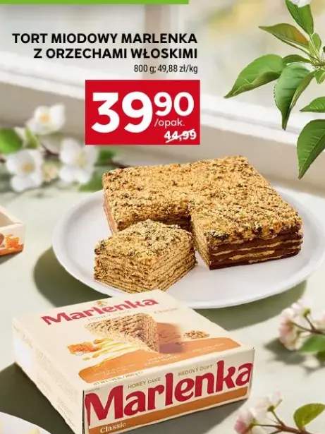 Tort miodowy Marlenka z orzechami włoskimi