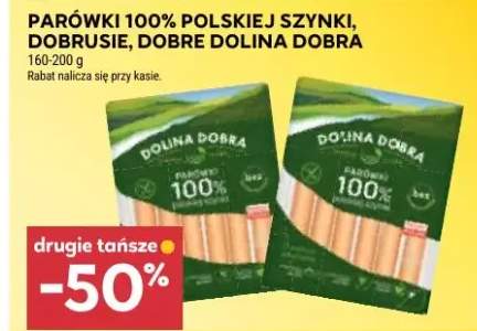 Parówki 100% polskiej szynki Dobrusie Dobre Dolina Dobra