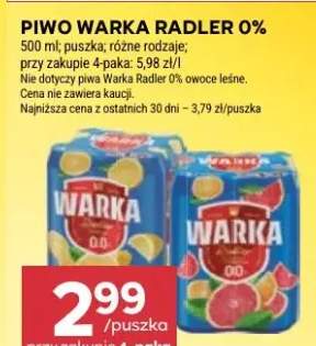 Piwo Warka Radler 0%