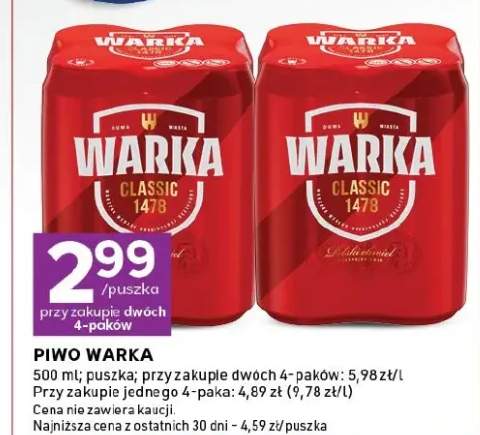 Piwo Warka Classic puszka