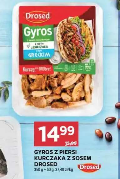 Gyros z piersi kurczaka z sosem Drosed 350g+50g
