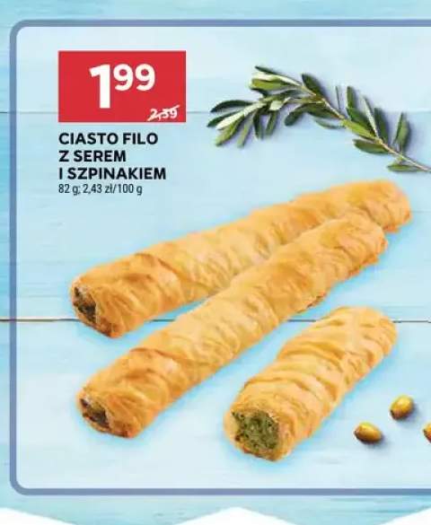 Ciasto filo z serem i szpinakiem
