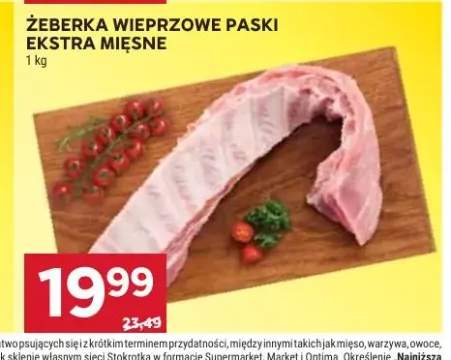 Żeberka wieprzowe paski ekstra mięsne