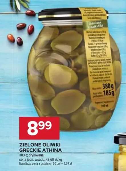 Zielone oliwki greckie drylowane Athina