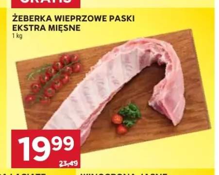 Żeberka wieprzowe paski ekstra mięsne 1kg