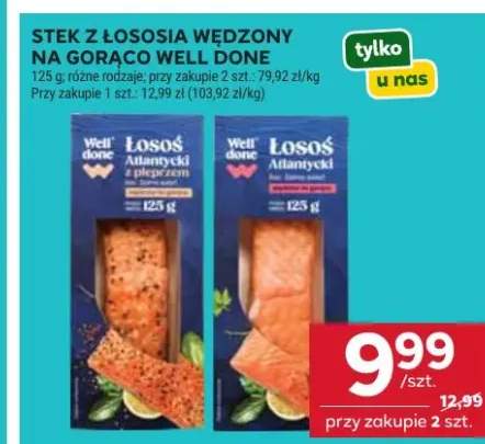 Stek z łososia wędzony na gorąco Well done