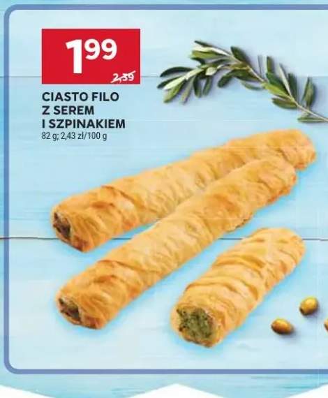 Ciasto filo z serem i szpinakiem