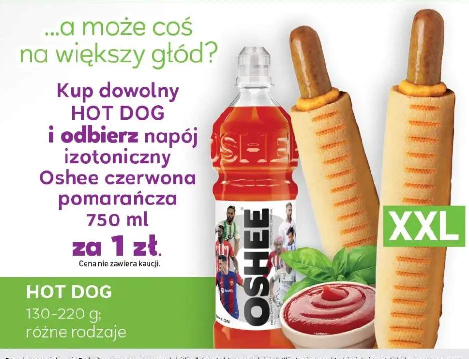 Hot dog i napój Oshee