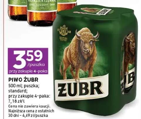 Piwo ŻUBR 4-pak puszka