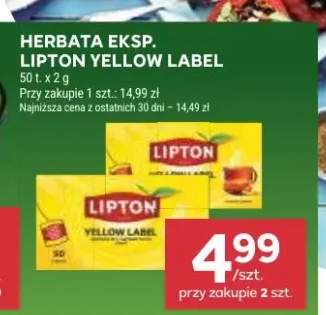 Herbata ekspresowa Lipton Yellow Label 50-pak 2g