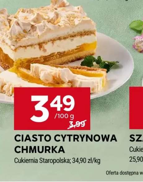 Ciasto cytrynowa chmurka Cukiernia Staropolska