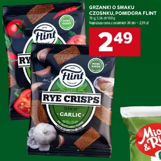 Grzanki o smaku czosnku, pomidora Flint