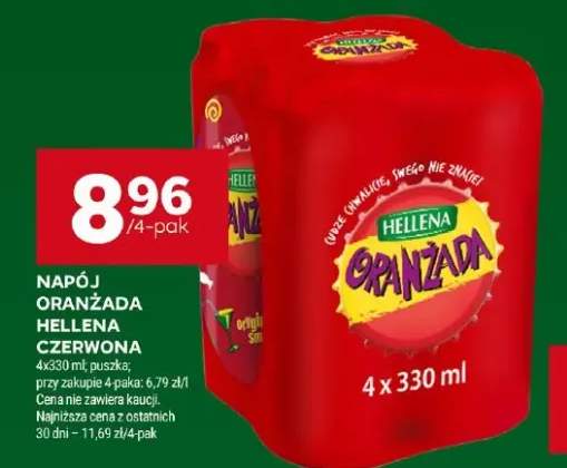Napój Oranżada Hellena czerwona 4-pak