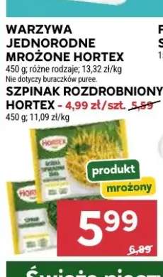 Warzywa jednorodne mrożone Hortex