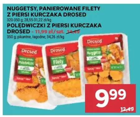 Nuggetsy, panierowane filety z piersi kurczaka Drosed