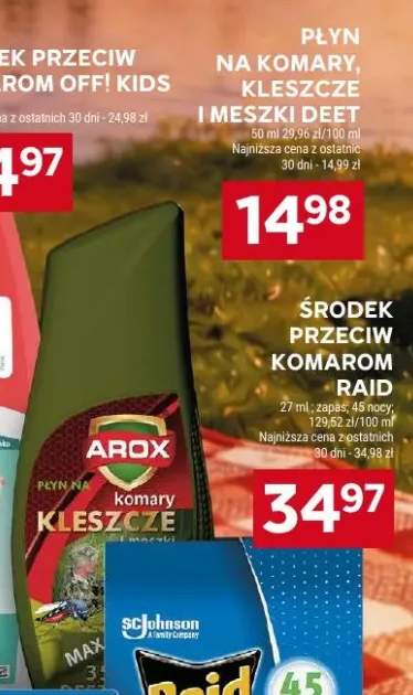 Płyn na komary, kleszcze i meszki DEET Arox