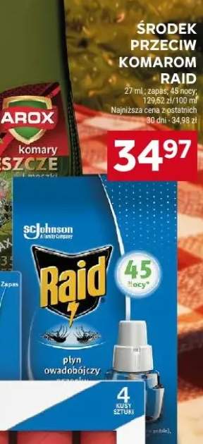 Środek przeciw komarom Raid zapas 45 nocy