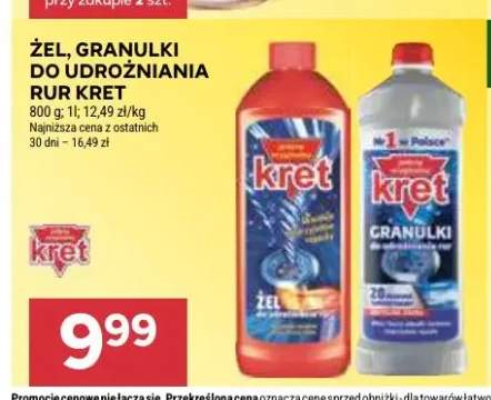 Granulki do udrożniania rur Kret