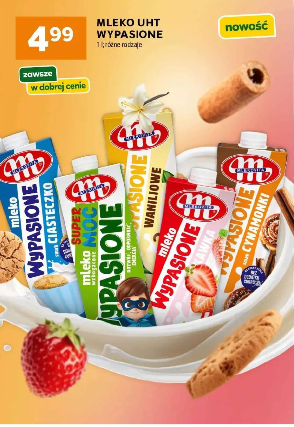 Mleko UHT Wypasione waniliowe Mlekovita